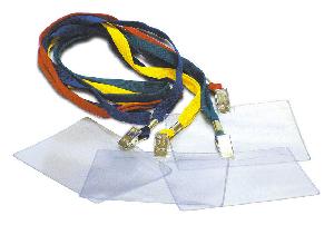 Бейдж 1065ГК-108 120х87мм горизонтальный зажим шнур:зеленый (упак.:1шт) шнур