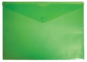 Конверт на кнопке Бюрократ -PK804A5GRN A5 пластик 0.18мм зеленый