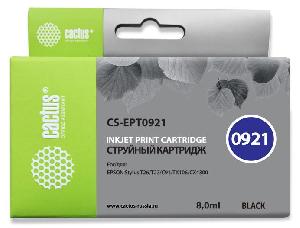 Картридж струйный Cactus CS-EPT0921 T0921 черный (8мл) для Epson Stylus C91/CX4300/T26/T27/TX106/TX109/TX117/TX119