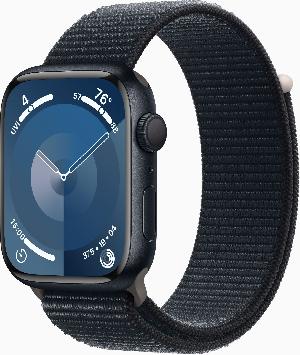 Смарт-часы Apple Watch Series 9 A2980 45мм OLED корп.темная ночь Sport Loop рем.темная ночь разм.брасл.:145-220мм (MR9C3ZP/A)