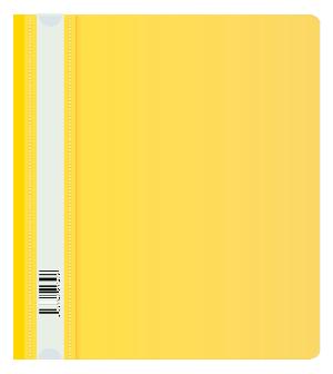 Папка-скоросшиватель Бюрократ Люкс -PSL20A5YEL A5 прозрач.верх.лист пластик желтый 0.14/0.18