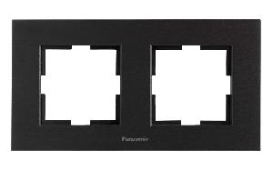 Рамка Panasonic Karre Plus WKTF08023AB-RU 2x горизонтальный монтаж металл черный (упак.:1шт)
