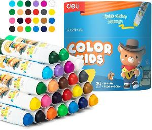 Гелевые мелки Deli EC224-24 Color Kids кругл. 24цв. дл.80мм д.15мм