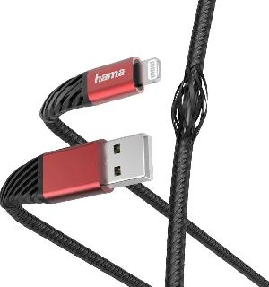 Кабель Hama 00187217 USB (m)-Lightning (m) 1.5м черный/красный