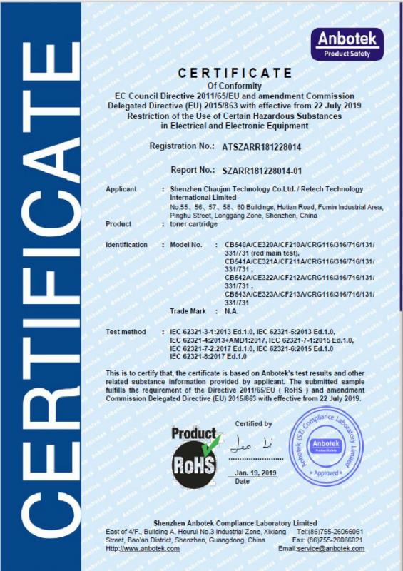 Сертификат RETECH 2019