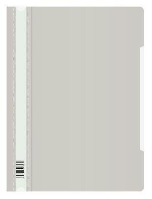 Папка-скоросшиватель Бюрократ Люкс -PSL20GREY A4 прозрач.верх.лист пластик серый 0.14/0.18