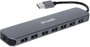 Разветвитель USB 2.0 D-Link DUB-H7 7порт. черный (DUB-H7/E1A)