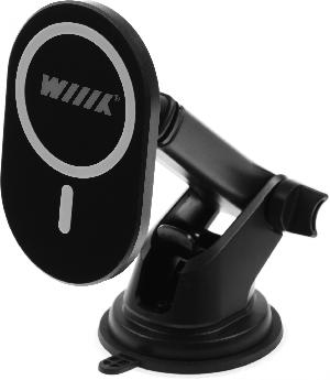 Держатель Wiiix CW-74-B магнитный беспров.з/у. черный/серый для смартфонов