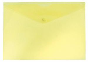 Конверт на кнопке Бюрократ -PK803TYEL A4 пластик 0.15мм желтый