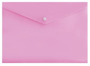 Конверт на кнопке Бюрократ Pastel -PKPAST/PINK A4 пластик 0.18мм розовый