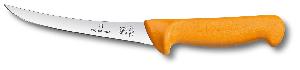 Нож кухонный Victorinox Swibo (5.8405.16) стальной обвалочный для мяса лезв.160мм прямая заточка оранжевый
