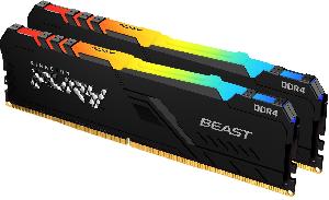 Память DDR4 2x16Gb 3200MHz Kingston KF432C16BBAK2/32 Fury Beast RGB RTL PC4-25600 CL16 DIMM 288-pin 1.35В dual rank с радиатором Ret