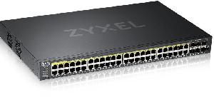 Коммутатор Zyxel NebulaFlex Pro GS2220-50HP GS2220-50HP-EU0101F 48G 2SFP 48PoE 48PoE+ 375W управляемый