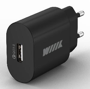 Сетевое зар./устр. Wiiix UNN-4-1-01-QC 3A (QC) USB универсальное черный