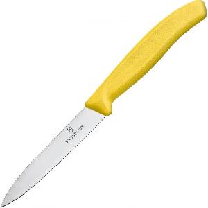 Нож кухонный Victorinox Swiss Classic (6.7706.L118) стальной для овощей лезв.100мм прямая заточка желтый