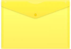 Конверт на кнопке Buro -PK120BU/YEL A4 пластик 0.12мм желтый