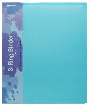 Папка на 2-х кольцах Бюрократ Pastel PAST0812/2RBLUE A4 пластик 0.5мм кор.27мм торц.карм с бум. встав голубой