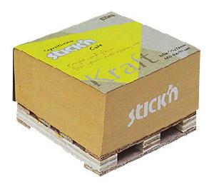 Блок самоклеящийся бумажный Stick`n 21816 76x76мм 400лист. коричневый Kraft Notes "палета"