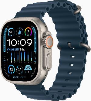 Смарт-часы Apple Watch Ultra 2 A2987 49мм корп.титан Ocean band рем.синий разм.брасл.:O/S (MRF73ZA/A)