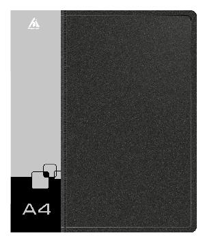 Папка на 4-х D-кольцах Бюрократ -0840/4DBLCK A4 пластик 0.8мм кор.40мм внутр. с вставкой черный