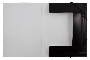 Папка на резинке Бюрократ Black&White BWPR05BLCK A4 пластик 0.5мм кор.30мм черный/белый