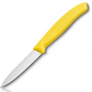 Нож кухонный Victorinox Swiss Classic (6.7606.L118) стальной для чистки овощей и фруктов лезв.80мм прямая заточка желтый