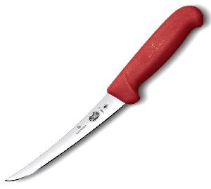 Нож кухонный Victorinox Fibrox (5.6601.12) стальной обвалочный лезв.120мм прямая заточка красный