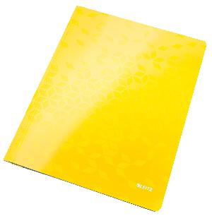 Папка-скоросшиватель Leitz WOW 30010016 A4 картон ламинированный желтый с огранич.формата