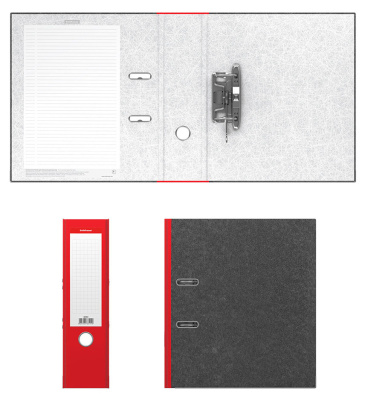 Папка-регистратор Erich Krause Original 49450 A4 80мм картон красный без. окант. вместимость 500 листов