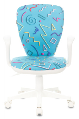 Кресло детское Бюрократ KD-W10AXSN голубой Sticks 06 крестов. пластик пластик белый