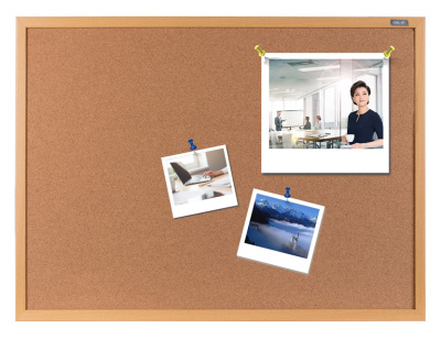 Доска пробковая Deli 8765 пробка желтый 90x120см деревянная рама