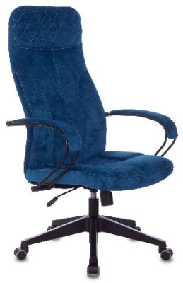 Кресло руководителя Бюрократ CH-608Fabric темно-синий Velvet 29 крестов. пластик