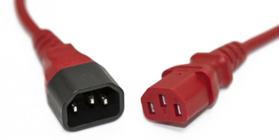 Шнур питания Hyperline PWC-IEC13-IEC14-3.0-RD C13-С14 проводник.:3x1.0мм2 3м 230В 10А (упак.:1шт) красный