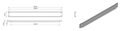 Фальш-панель Hyperline BPV-1-RAL7035 шир.482.6мм выс.44мм 1U серый (упак.:1шт)