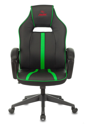 Кресло игровое Zombie A3 черный/зеленый эко.кожа крестов. пластик