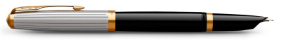 Ручка перьев. Parker 51 Premium (CW2169030) Black St.Steel GT F сталь нержавеющая подар.кор.