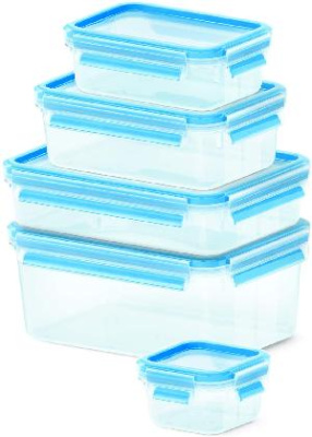 Набор контейнеров Emsa Clip & Close 512753 1л. пластик синий/прозрачный наб.:5пред. (3100512753)