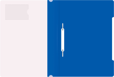 Папка-скоросшиватель Бюрократ -PS-V20BLU A4 прозрач.верх.лист карм.для визит. пластик синий 0.12/0.16