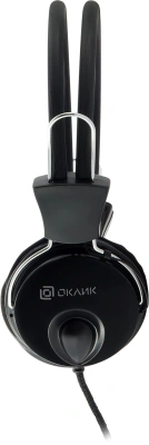 Наушники с микрофоном Оклик HS-M200 черный 1.8м накладные оголовье (1532011)
