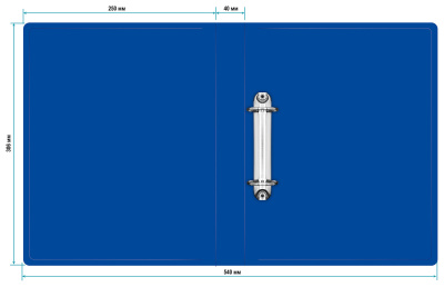 Папка на 2-х кольцах Buro -ECB0430/2RBLUE A4 пластик 0.5мм синий