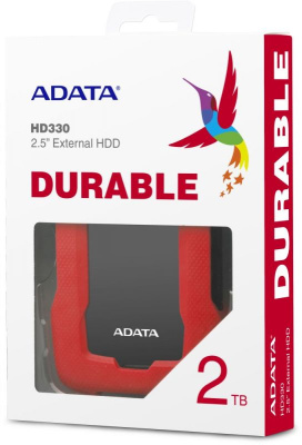 Жесткий диск A-Data USB 3.0 2Tb AHD330-2TU31-CRD HD330 DashDrive Durable 2.5" красный