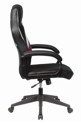 Кресло игровое Zombie VIKING 3 AERO белый/синий/красный сиденье черный ткань/эко.кожа крестов. пластик