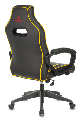 Кресло игровое Zombie A3 черный/желтый эко.кожа крестов. пластик