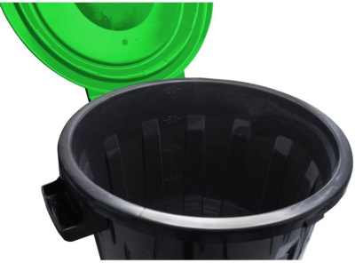 Бак для мусора 60л черный/зеленый (М2393)