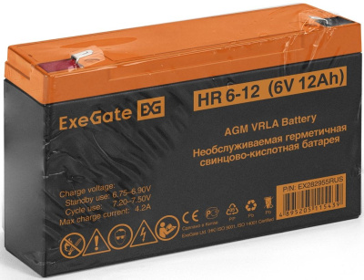 Батарея для ИБП Exegate EX282955 6В 12Ач