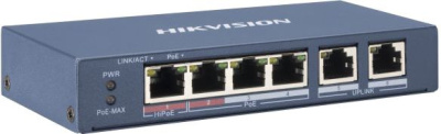 Коммутатор Hikvision DS-3E0106P-E/M 6x100Мбит/с 4PoE+ 35W неуправляемый