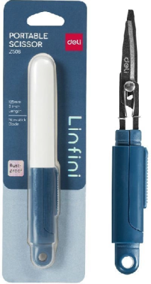 Ножницы Deli EZ508BLUE EZ508 Linfini бытовые 125мм ручки пластиковые сталь синий блистер