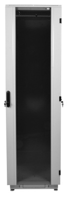 Шкаф серверный ЦМО (ШТК-М-42.6.8-1ААА-9005) напольный 42U 600x800мм пер.дв.стекл задн.дв.стал.лист 2 бок.пан. 550кг черный