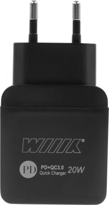 Сетевое зар./устр. Wiiix UNNK-4-2-02-QCPD-B 20W 3A (PD+QC) USB-C/USB-A черный