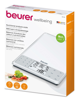 Весы кухонные электронные Beurer DS61 диетические макс.вес:5кг белый
